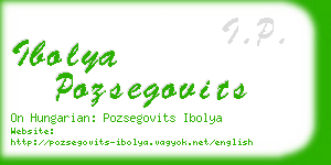 ibolya pozsegovits business card